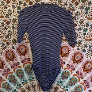 “Heart & Hips” Navy & White Striped Bodysuit